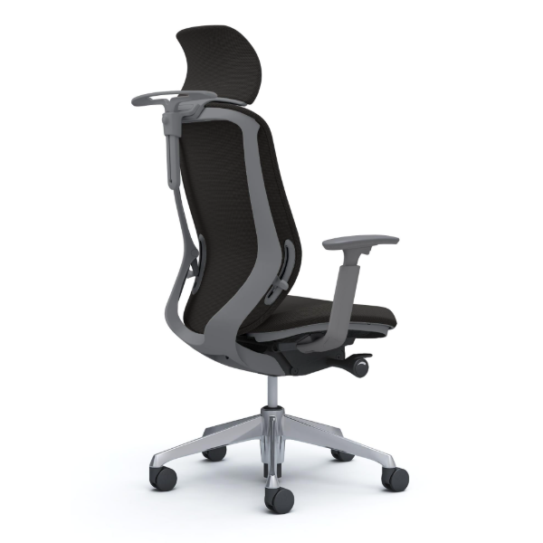 オカムラ シルフィーチェア エクストラハイバック 固定ヘッドレスト クッション (プレーン) アジャストアーム ポリッシュ脚 C68DBA-FSF1