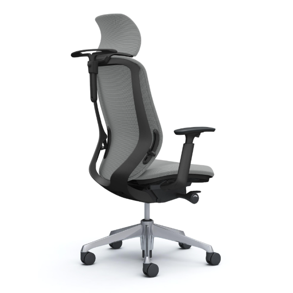 オカムラ シルフィーチェア エクストラハイバック 固定ヘッドレスト クッション (プレーン) アジャストアーム ポリッシュ脚 C68DBR-FSG3