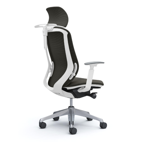 オカムラ シルフィーチェア エクストラハイバック 固定ヘッドレスト クッション (プレーン) アジャストアーム ポリッシュ脚 C68DBW-FSJ4