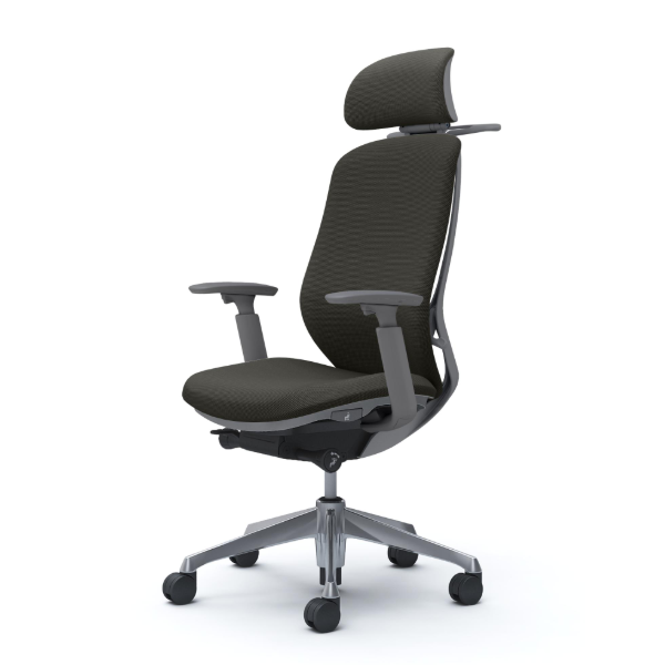 オカムラ シルフィーチェア エクストラハイバック 可動ヘッドレスト クッション (プレーン) アジャストアーム ポリッシュ脚 C68HBA-FSJ4