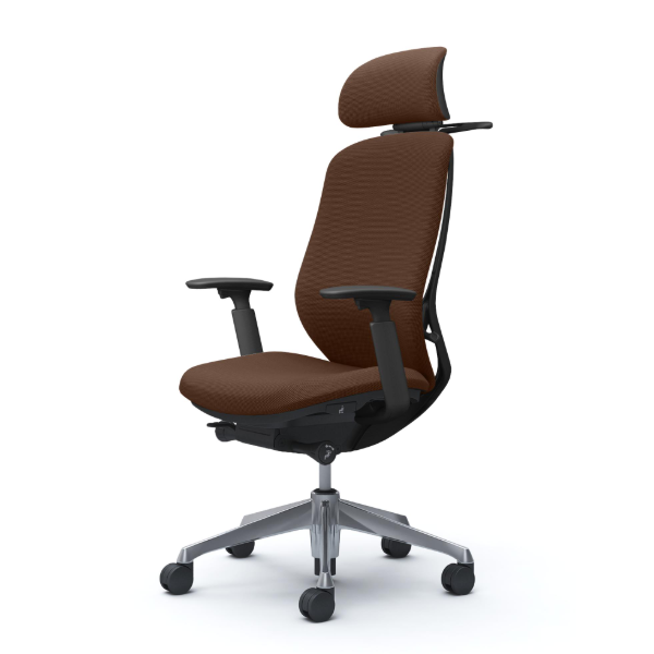 オカムラ シルフィーチェア エクストラハイバック 可動ヘッドレスト クッション (プレーン) アジャストアーム ポリッシュ脚 C68HBR-FSJ0