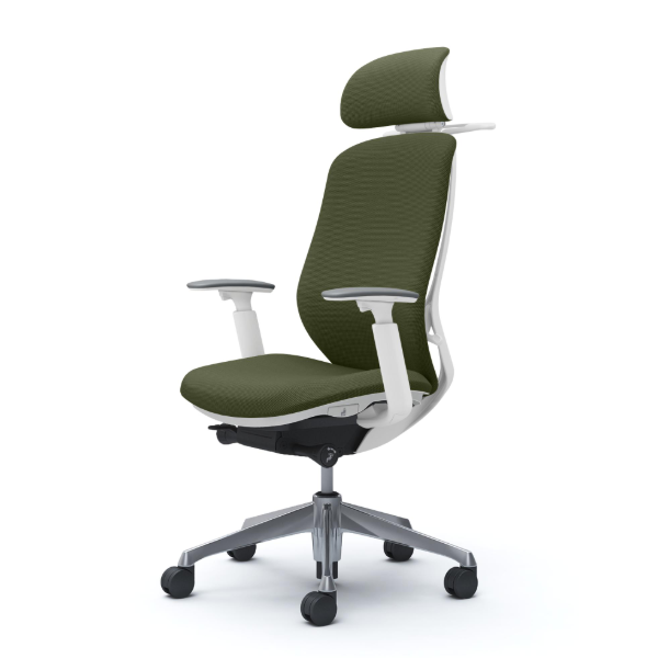 オカムラ シルフィーチェア エクストラハイバック 可動ヘッドレスト クッション (プレーン) アジャストアーム ポリッシュ脚 C68HBW-FSJ9