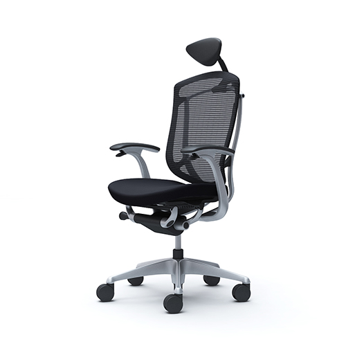 コンテッサ ヘッドレスト ハイバック メッシュ ワーク ブルー チェア 代引不可』『受注生産品』オカムラ オフィスチェア コンテッサ