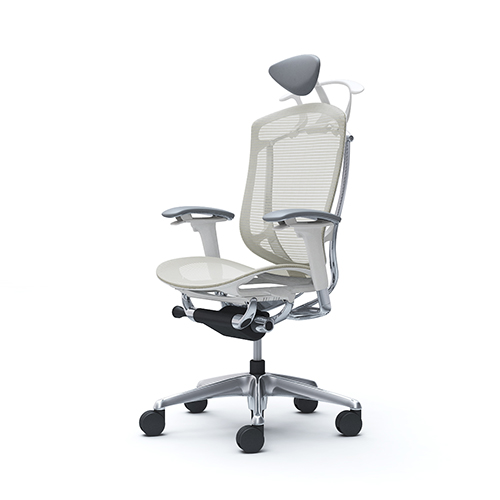 オカムラ コンテッサセコンダ ポリッシュフレーム ホワイトボディ 　ランバーサポート無・ハンガー有 CC8BBW-FPG/CC8BBW-FPH