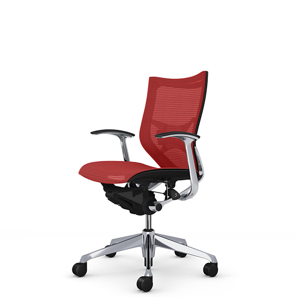 オカムラ バロンチェア ローバック デザイン肘 ポリッシュ枠 座メッシュ ランバーサポート付 CP43AS-F/CP43AZ-F