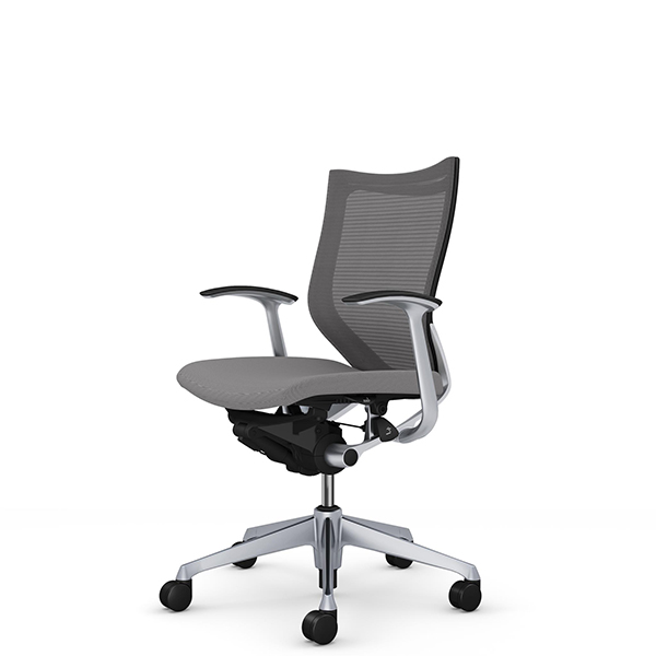 オカムラ バロンチェア ローバック デザイン肘 シルバー枠 座クッション CP43DR-F/CP43DW-F