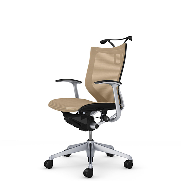 オカムラ バロンチェア ローバック デザイン肘 シルバー枠 座メッシュ ハンガー付 CP44CR-F/CP44CW-F