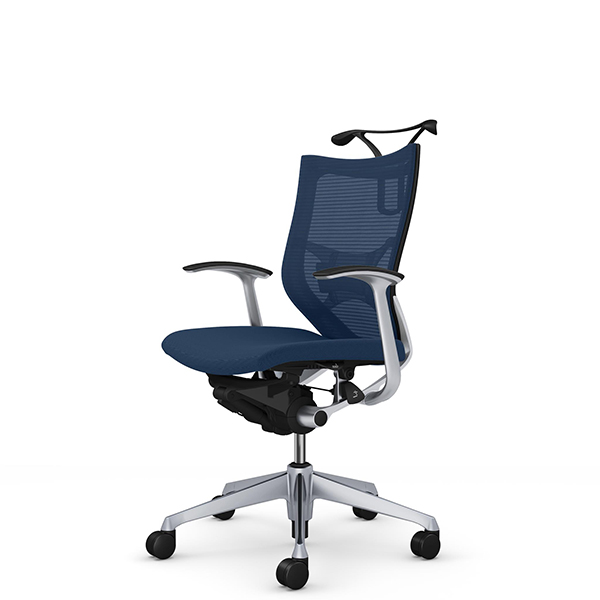 オカムラ バロンチェア ローバック デザイン肘 シルバー枠 座クッション ランバーサポート付 ハンガー付 CP44DS-F/CP44DZ-F