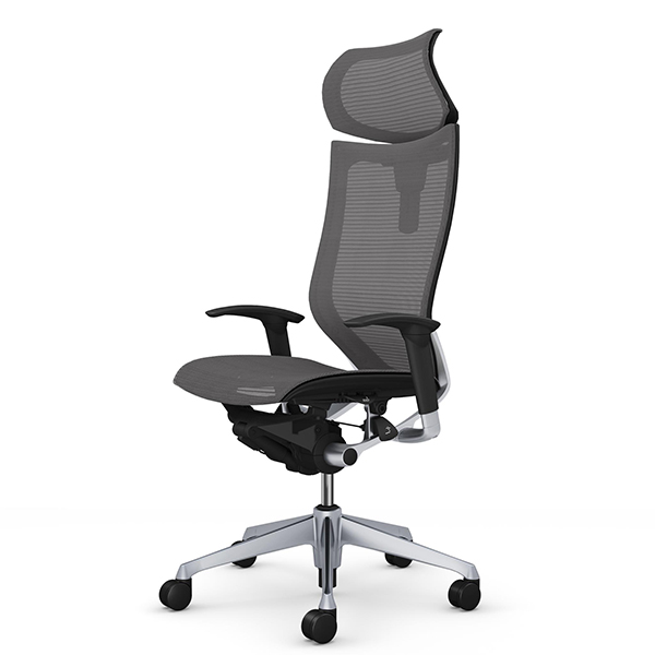 オカムラ バロンチェア エクストラハイバック 可動ヘッドレスト アジャスト肘 シルバー枠 座メッシュ CP81CR-F/CP81CW-F