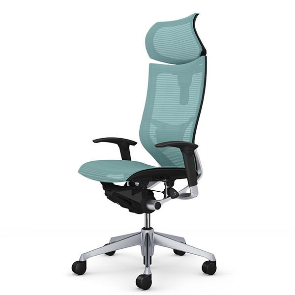 オカムラ バロンチェア エクストラハイバック 可動ヘッドレスト アジャスト肘 シルバー枠 座メッシュ ランバー付 CP81CS/CP81CZ