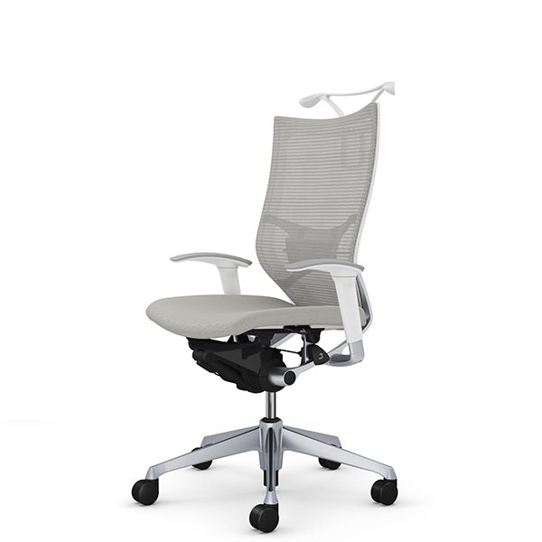 オカムラ バロンチェア ハイバック アジャスト肘 シルバー枠 座クッション ランバーサポート・ハンガー付 CP86DS-F/CP86DZ-F