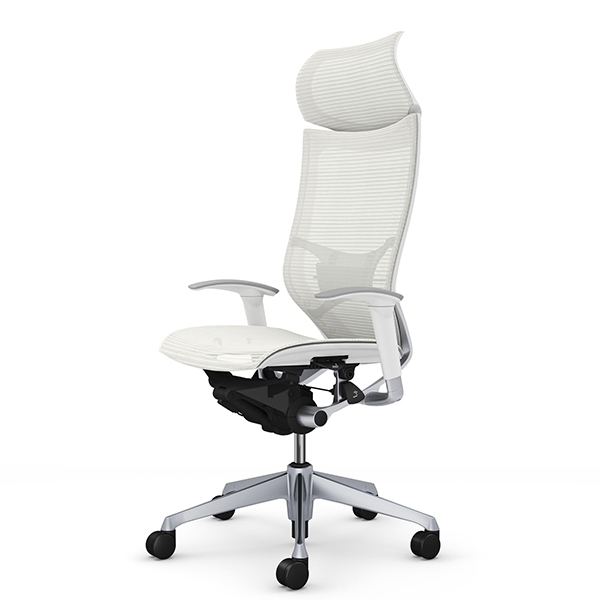 オカムラ バロンチェア エクストラハイバック 固定ヘッドレスト アジャスト肘 シルバー枠 座メッシュ ランバー付 CP87CS/CP87CZ