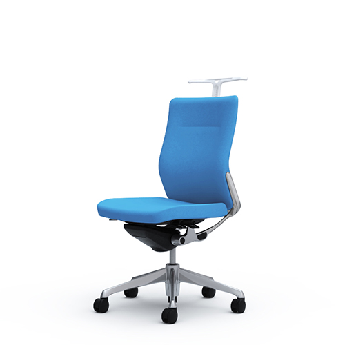 オカムラ コーラルチェア クッション ミドルバック ホワイト体 ポリッシュ枠 ハンガー付 ランバー無 肘無し CQ34BW-FS