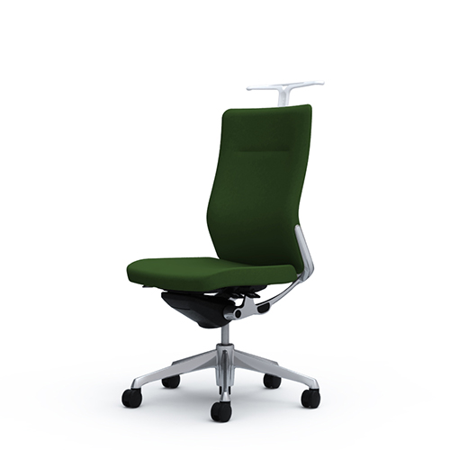 オカムラ コーラルチェア クッション ハイバック ホワイト体 ポリッシュ枠 ハンガー付 ランバー無 肘無し CQ38BW-FS