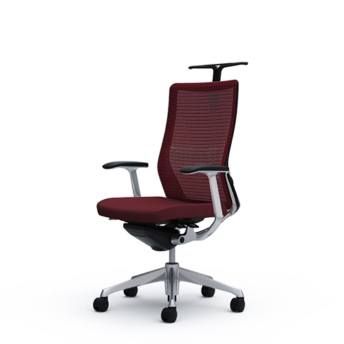 オカムラ コーラルチェア メッシュ ハイバック ブラック体 ポリッシュ枠 ハンガー付 ランバー付 デザイン肘 CQ46BS-FS