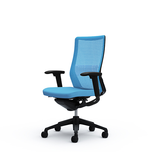 オカムラ コーラルチェア メッシュ ハイバック ブラック体 ブラック枠 ハンガー無 ランバー付 アジャスト肘 CQ85MS-FS