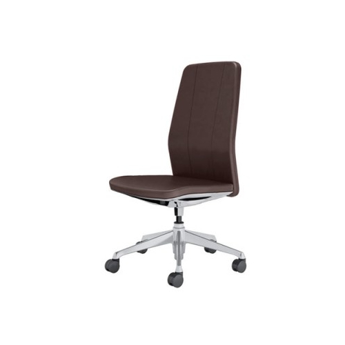 オカムラ クラフティーシリーズ クラフティーチェア ハイバック ポリッシュフレーム 肘なし 革張り CR37BE-P