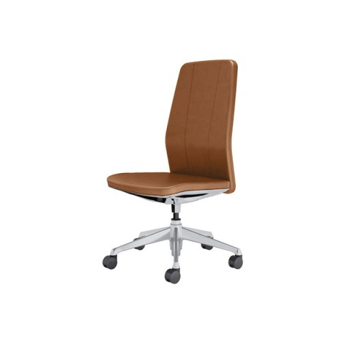 オカムラ クラフティーシリーズ クラフティーチェア ハイバック ポリッシュフレーム 肘なし 革張り CR37BF-P