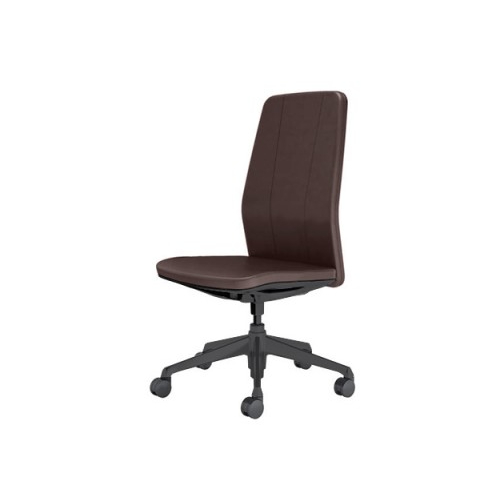 オカムラ クラフティーシリーズ クラフティーチェア ハイバック ブラックフレーム 肘なし 革張り CR37MD-P