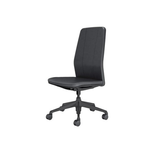 オカムラ クラフティーシリーズ クラフティーチェア ハイバック ブラックフレーム 肘なし 革張り CR37MG-P