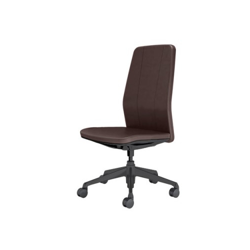 オカムラ クラフティーシリーズ クラフティーチェア ハイバック ブラックフレーム 肘なし 革張り CR37MH-P