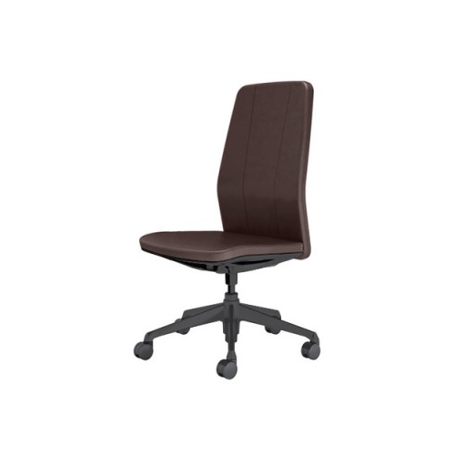 オカムラ クラフティーシリーズ クラフティーチェア ハイバック ブラックフレーム 肘なし 革張り CR37MK-P