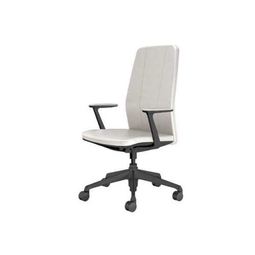 オカムラ クラフティーシリーズ クラフティーチェア ハイバック ブラックフレーム デザインアーム 革張り CR47MD-P