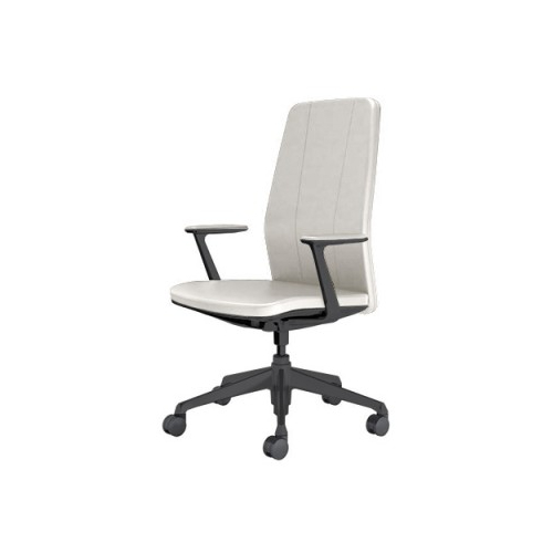 オカムラ クラフティーシリーズ クラフティーチェア ハイバック ブラックフレーム デザインアーム 革張り CR47MH-P