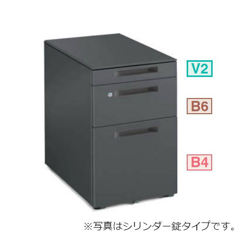 コクヨ GTAワゴン 3段(V3) ダイヤル錠 引き出し付き DGT-FV3D46-SAW1/DGT-FV3D46-E6A1