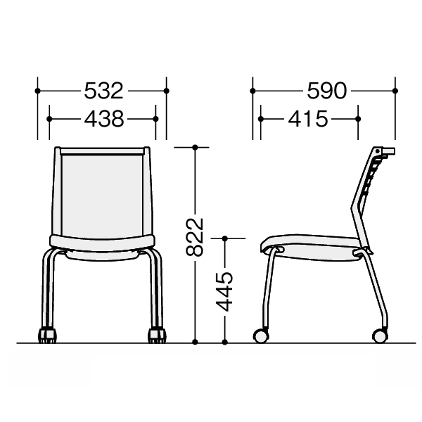 ナイキ ミーティングチェアー オセディアチェア(osedia) サイズ