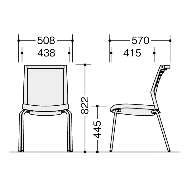 ナイキ ミーティングチェアー オセディアチェア(osedia) サイズ