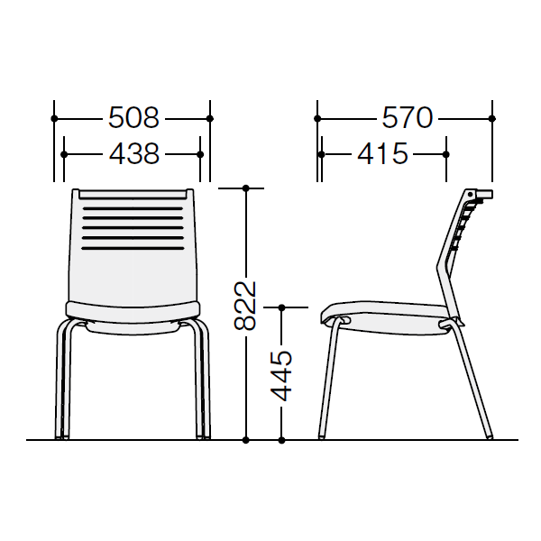 ナイキ ミーティングチェアー オセディアチェア(osedia) サイズ