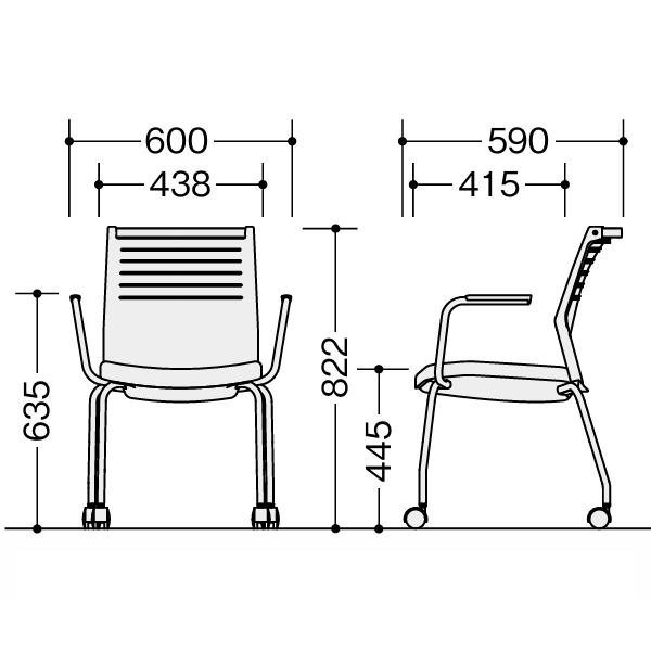 ナイキ ミーティングチェアー オセディアチェア(osedia) サイズ