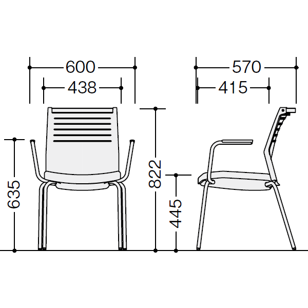 ナイキ ミーティングチェアー オセディアチェア(osedia) サイズ