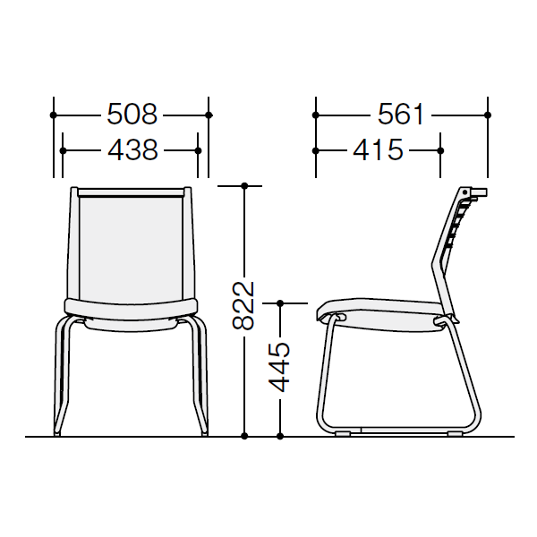 ナイキ ミーティングチェアー オセディアチェア(osedia) サイズ