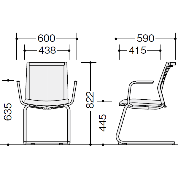 ナイキ ミーティングチェアー オセディアチェア(osedia) サイズ