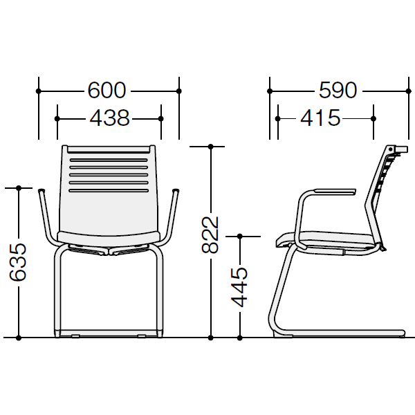 ナイキ ミーティングチェアー オセディアチェア(osedia) サイズ