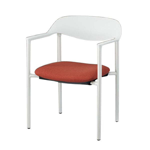 ナイキ ミーティングチェアー E368型 4本脚 背樹脂タイプ 肘付 座布張り E368F-H3-BREN