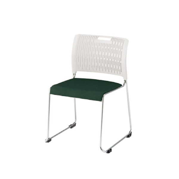 ナイキ ミーティングチェアー 会議用チェアー E415型 ループ脚タイプ メッキタイプ 布張り E415F-M3-PDGR