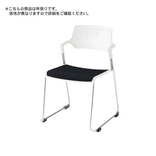 ナイキ ミーティングチェアー 会議用チェアー E422型 ループ脚タイプ メッキタイプ 背カバーなし ビニールレザー張り E422V-M3