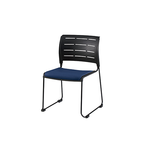 ナイキ 会議用チェアー スレア(slea) ループ脚/ブラック.塗装脚/座パッド付 布張り E431F-B1