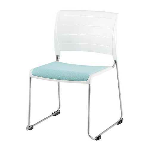 ナイキ 会議用チェアー スレア(slea) ループ脚/ホワイト.塗装脚/座パッド付 布張り E431F-S3