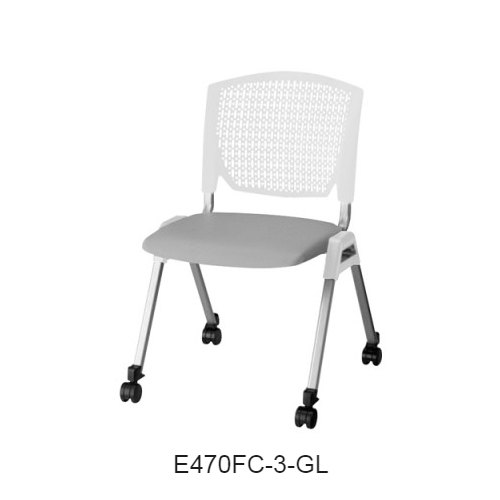 ナイキ ミーティングチェアー E470type 4本脚タイプ・キャスター付・背カバーなし 肘なし 布張り E470FC-1/E470FC-3