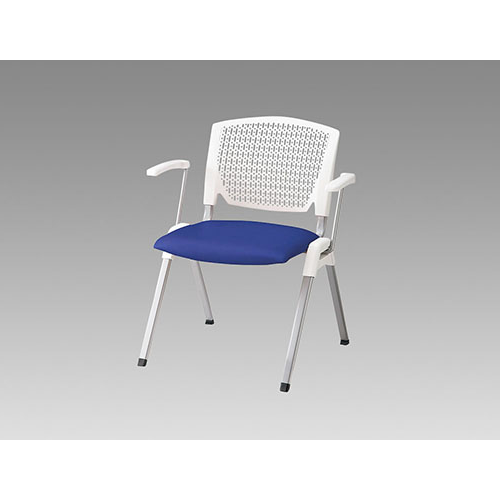 ナイキ ミーティングチェアー E470type 4本脚タイプ・背カバーなし 肘付 ビニールレザー張り E471-1/E471-3