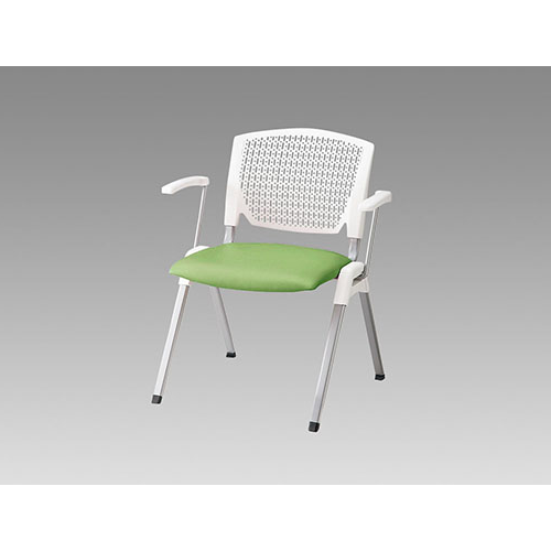 ナイキ ミーティングチェアー E470type 4本脚タイプ・背カバーなし 肘付 ビニールレザー張り E471-1/E471-3