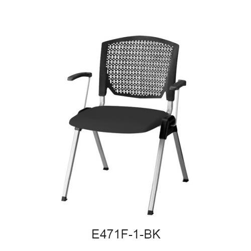 ナイキ ミーティングチェアー E470type 4本脚タイプ・背カバーなし 肘付 布張り E471F-1/E471F-3