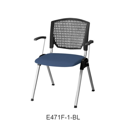 ナイキ ミーティングチェアー E470type 4本脚タイプ・背カバーなし 肘付 布張り E471F-1/E471F-3