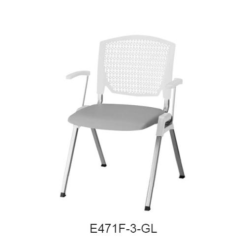 ナイキ ミーティングチェアー E470type 4本脚タイプ・背カバーなし 肘付 布張り E471F-1/E471F-3