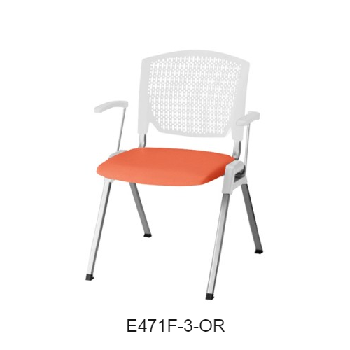 ナイキ ミーティングチェアー E470type 4本脚タイプ・背カバーなし 肘付 布張り E471F-1/E471F-3