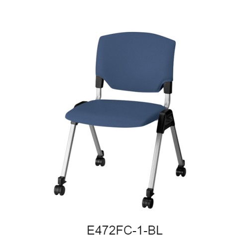 ナイキ ミーティングチェアー E470type 4本脚タイプ・キャスター付・背カバー付 肘なし 布張り E472FC-1/E472FC-3